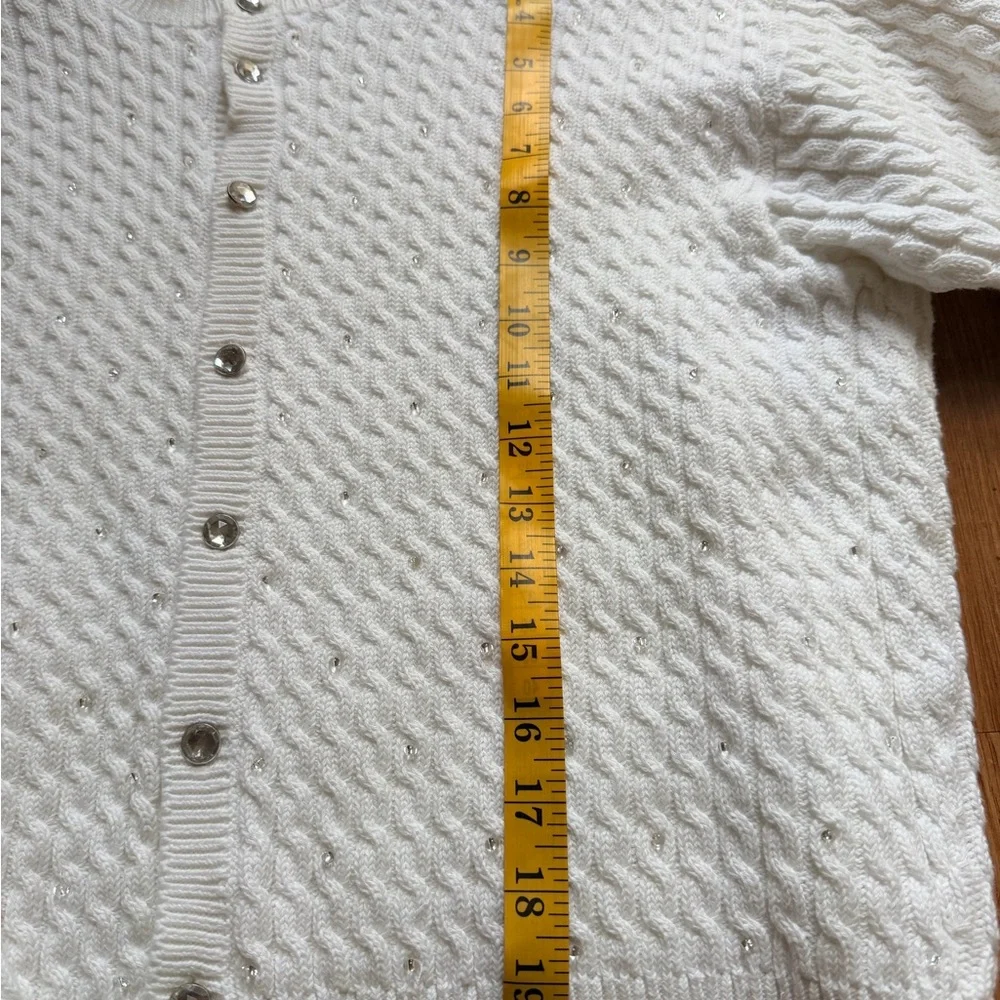 Elegant White Button-Up Cardigan Sweater - Picture 8 of 13